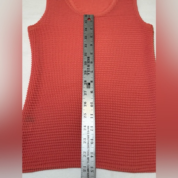 Babette Crinkle Sheer Tank Top Coral/Orange Size Medium EUC - Picture 7 of 9